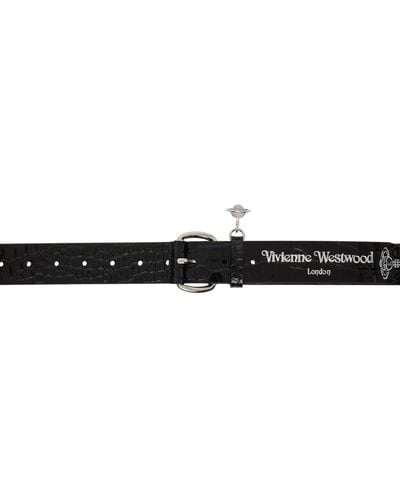 Vivienne Westwood Black Wide Alex Charm Belt
