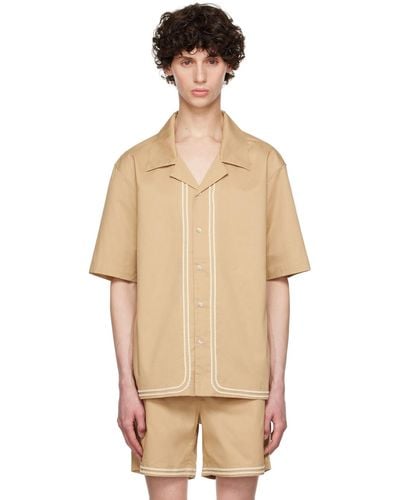 Commas Tan Braided Cord Shirt - Natural