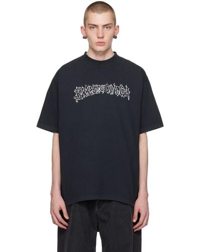 Balenciaga T-shirt noir à logo diy metal
