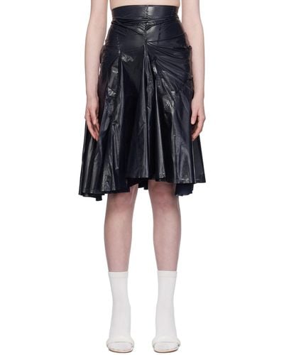 TALIA BYRE Shiny Midi Skirt - Black