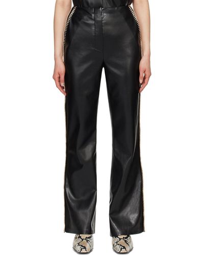 Nanushka Pantalon manola noir en cuir synthétique