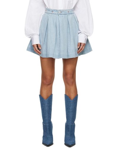Vetements Mini-jupe bleue en denim à plis