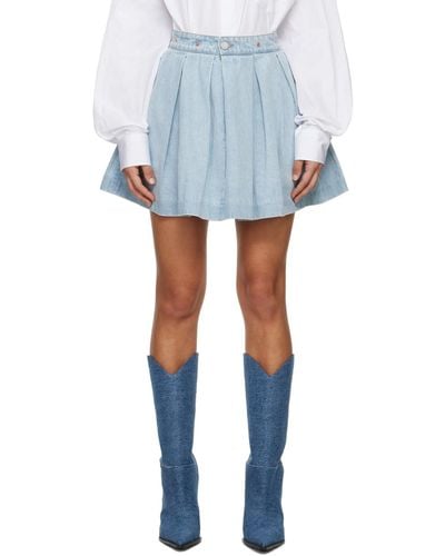 Vetements Pleated Denim Miniskirt - Blue