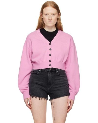 T By Alexander Wang Cropped Cardigan - Pink