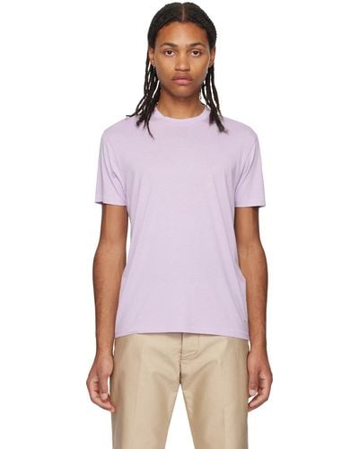 Tom Ford Purple Embroidered T-shirt - Multicolor