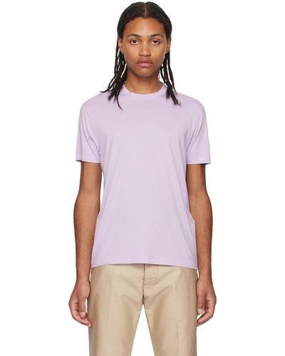 Tom Ford Purple Embroidered T-shirt - Multicolour
