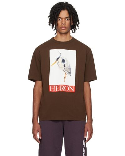 Heron Preston ブラウン Heron Bird Painted Tシャツ - ブラック