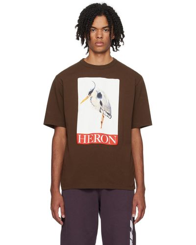 Heron Preston ブラウン Heron Bird Painted Tシャツ - ブラック