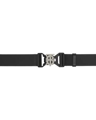 Burberry Grey Monogram Motif Belt - Black