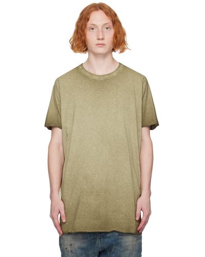 Boris Bidjan Saberi T-shirt kaki à coutures scellées - Vert