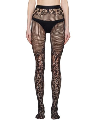 Wolford Flower Lace Tights - Black
