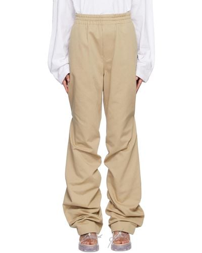 we11done Banded Shirring Trousers - Natural