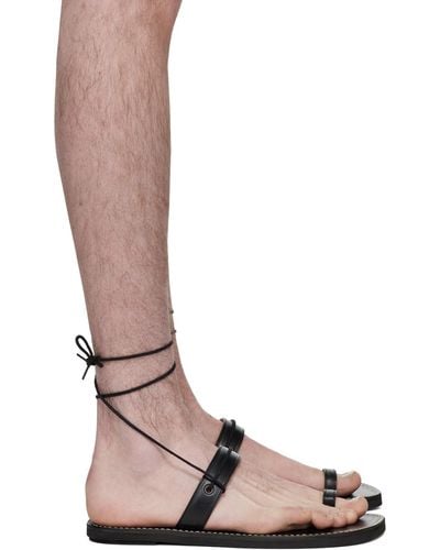 Dries Van Noten Black Ankle Strap Sandals - Brown