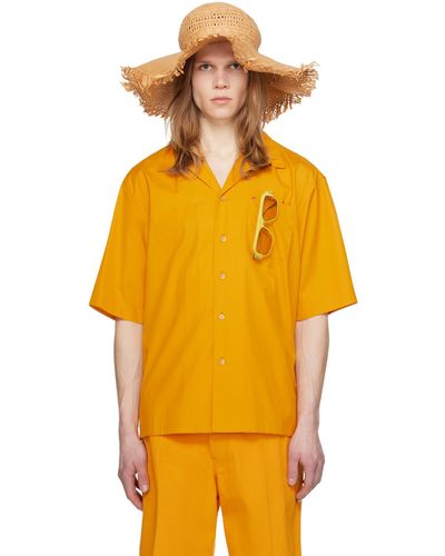 Marni Chemise à logo imprimé - Orange