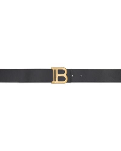 Balmain 'b' Leather Belt - Black