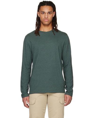Vince Stripe Long Sleeve T-shirt - Green