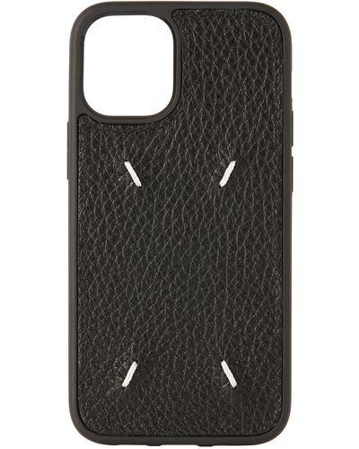 Maison Margiela Étui pour iphone 12 mini four stitch - Noir