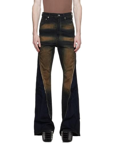 Rick Owens Indigo & Brown Bolan Banana Jeans - Black