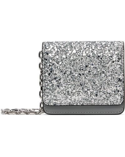 Maison Margiela Micro Glitter Chain Wallet Bag - Black