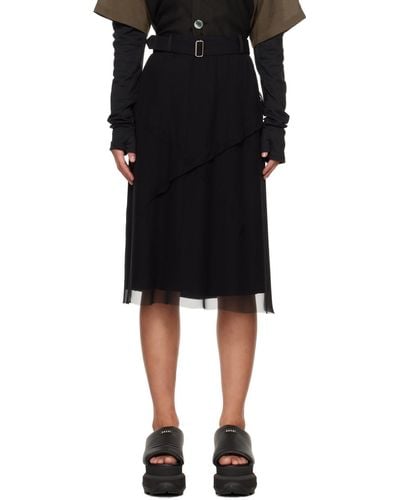 Undercover Layered Midi Skirt - Black