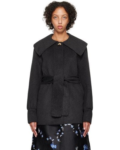 Ganni Relaxed-fit Coat - Black