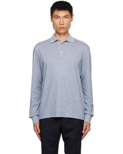 Zegna Blue Vented Polo - Black