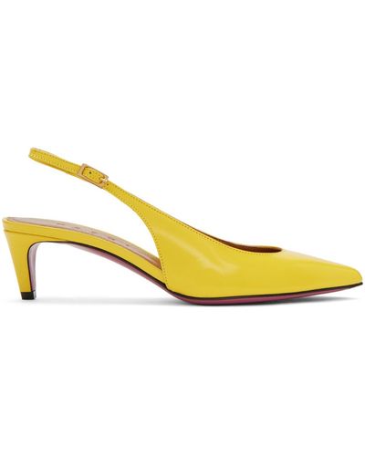 Marni Chaussures à petit talon rhythm jaunes à bride arrière