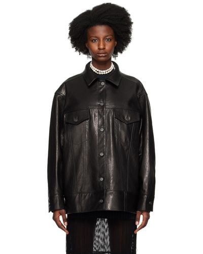 Khaite Black 'the Grizzo' Leather Jacket