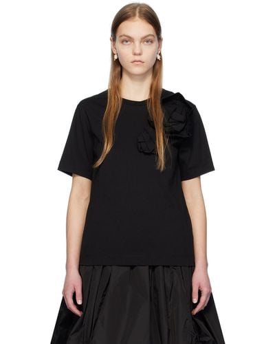 Simone Rocha Pressed Rose Tシャツ - ブラック