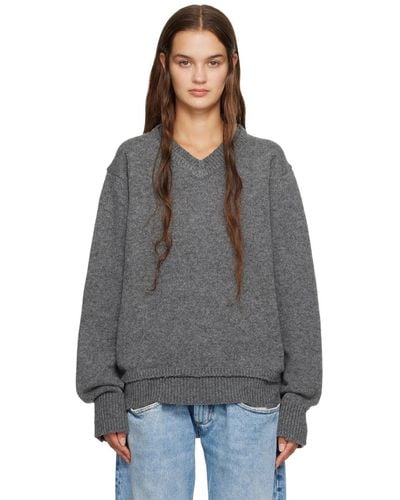Maison Margiela Gray Layered Sweater - Black