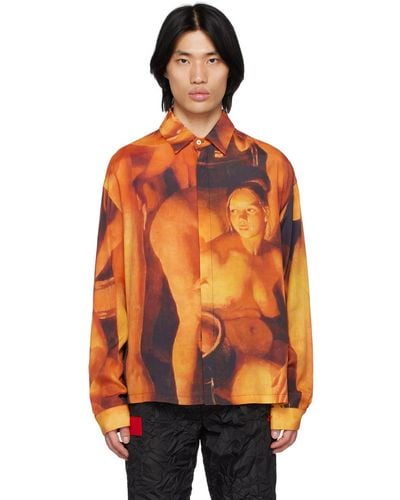 424 Printed Shirt - Orange
