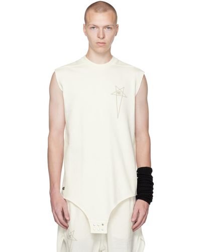 Rick Owens T-shirt de style justaucorps blanc cassé édition champion - Neutre