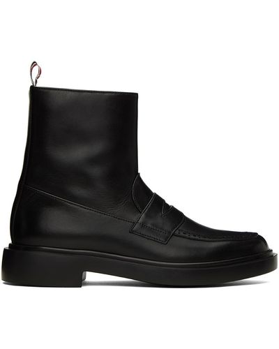 Thom Browne Black Penny Loafer Boots