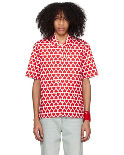 Ami Paris Red & White Graphic Shirt
