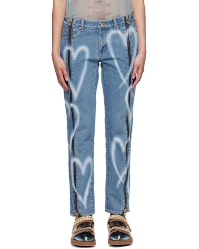 Doublet Blue Zip-up Jeans