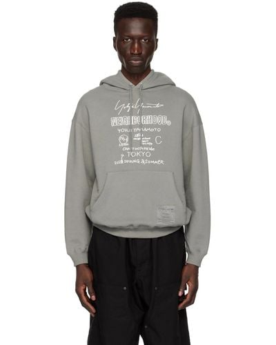 Yohji Yamamoto Neighborhoodエディション グレー フーディ - ブラック