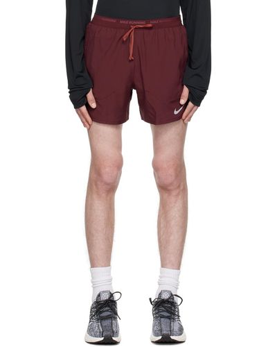 Nike Burgundy Brief-lined Shorts - Red