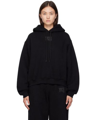 T By Alexander Wang ボンディングロゴ フーディ - ブラック