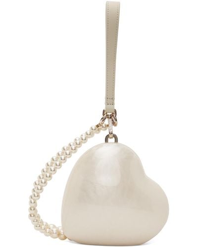 Simone Rocha Micro sac en forme de cœur blanc cassé - Neutre
