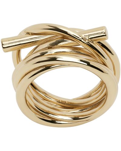 Ferragamo Gold Gancini Ring - Metallic