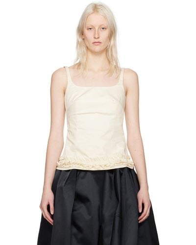 Molly Goddard Off-white Camille Tank Top - Black