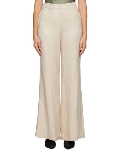 Anine Bing Off-white Lyra Trousers - Natural