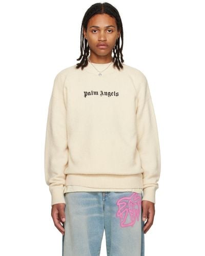 Palm Angels White Embroidered Jumper - Blue