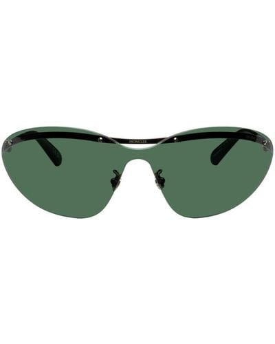 Moncler Silver Carrion Sunglasses - Green