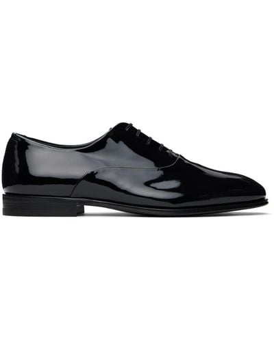 Ferragamo Black Wave Detail Oxfords