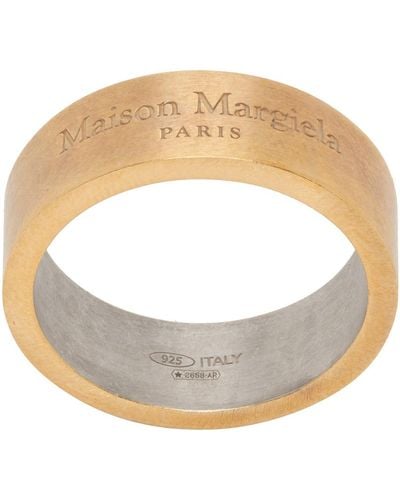 Maison Margiela Gold Brushed Ring - Metallic