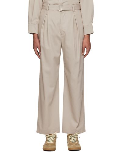 Rito Structure Inverted Pleats Trousers - Natural
