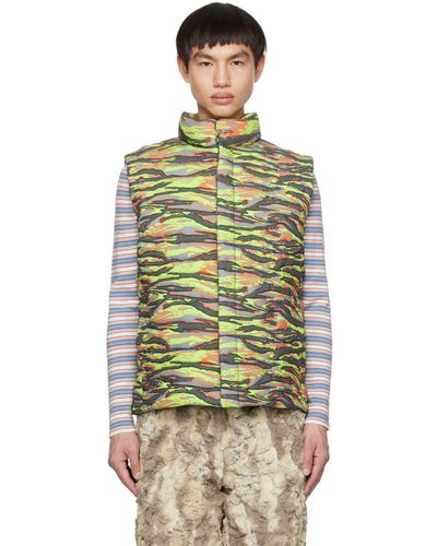 ERL Green Camo Down Vest - Multicolour