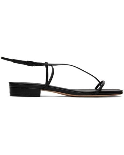 STUDIO AMELIA Cross Front Flat Sandals - Black