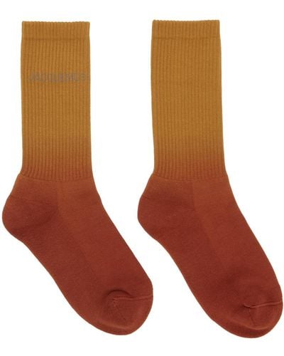 Jacquemus Orange & Tan 'les Chaussettes Moisson' Socks - Brown